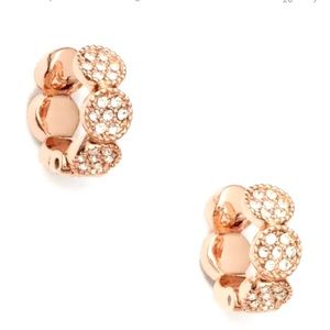$69 Kate Spade gatsby huggie hoop earrings rose gold-tone
